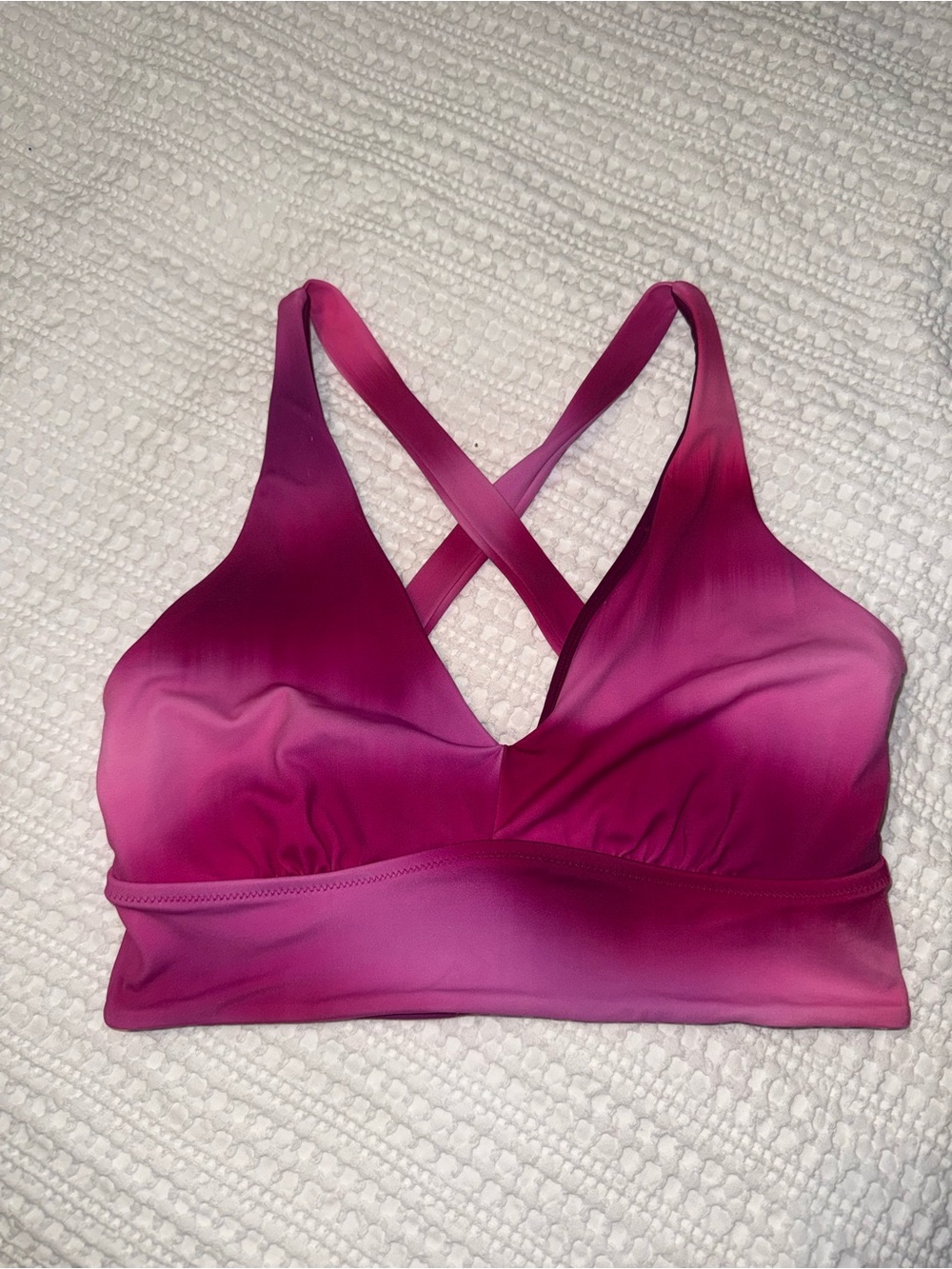 Athleta Bikini Plunge Top D/DD Medium M Pink ombré
